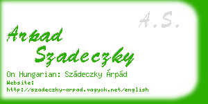 arpad szadeczky business card