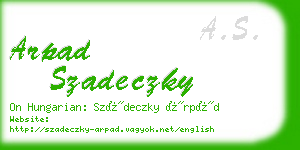 arpad szadeczky business card